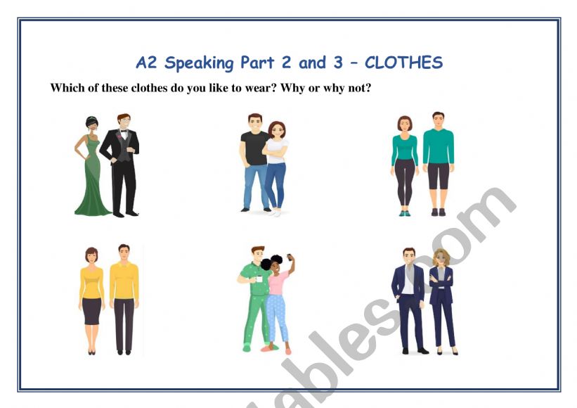 A2 KEY Cambridge Speaking Exam Part 2 and 3 - CLOTHES