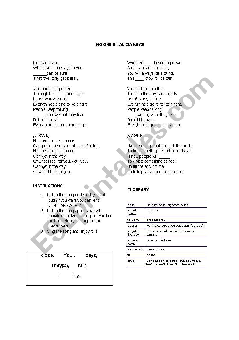 NoOne worksheet