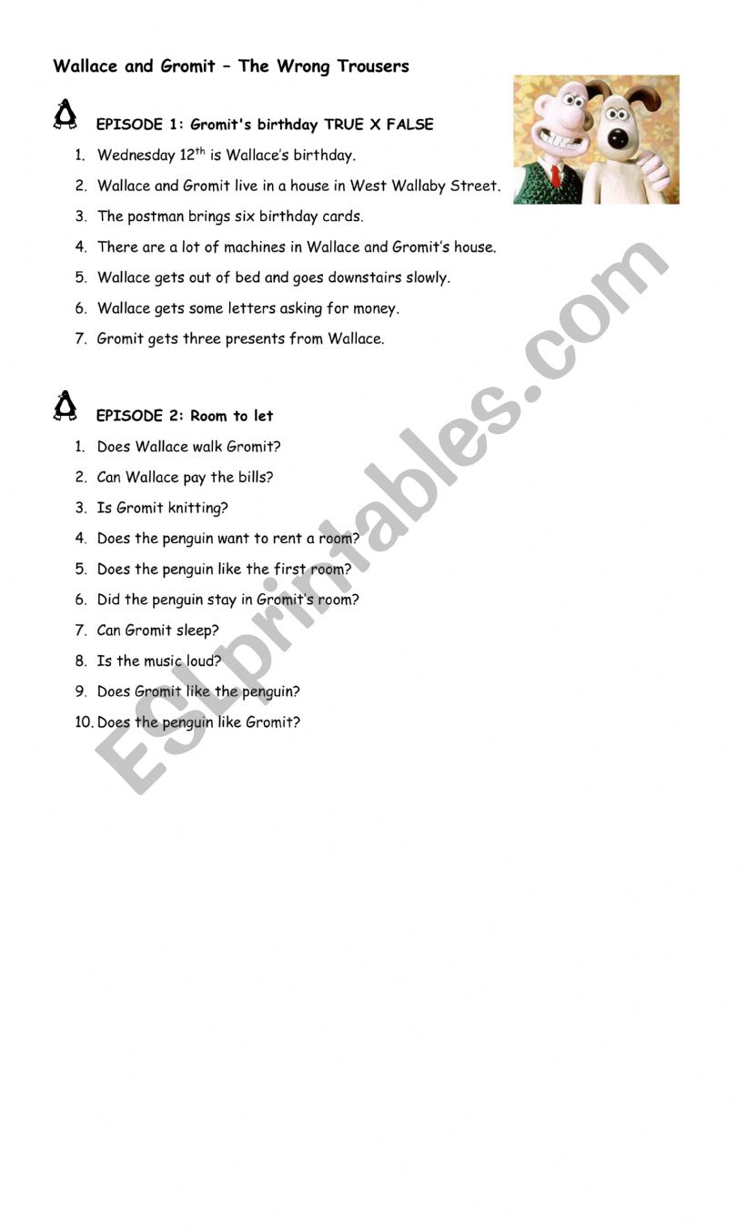 Wallace and Gromit â€“ The Wrong Trousers