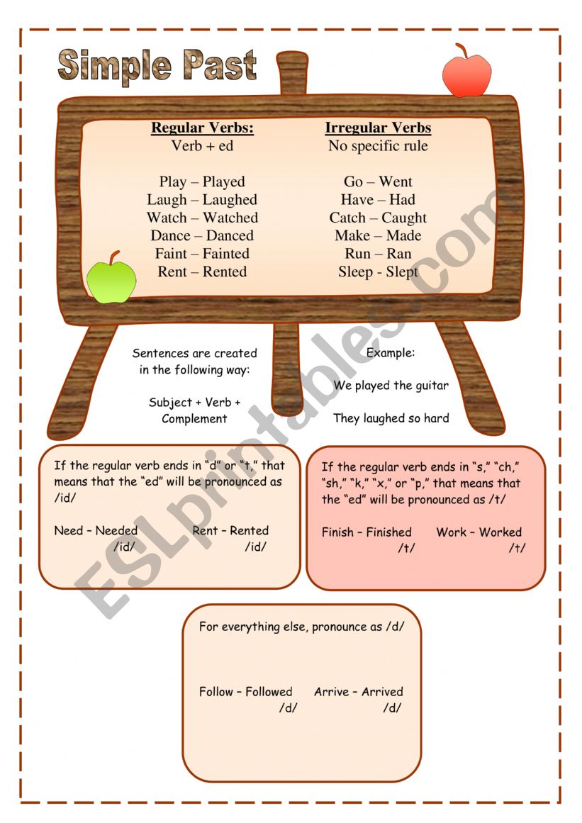 Simple Past Verbs Complete - Answer Key Included