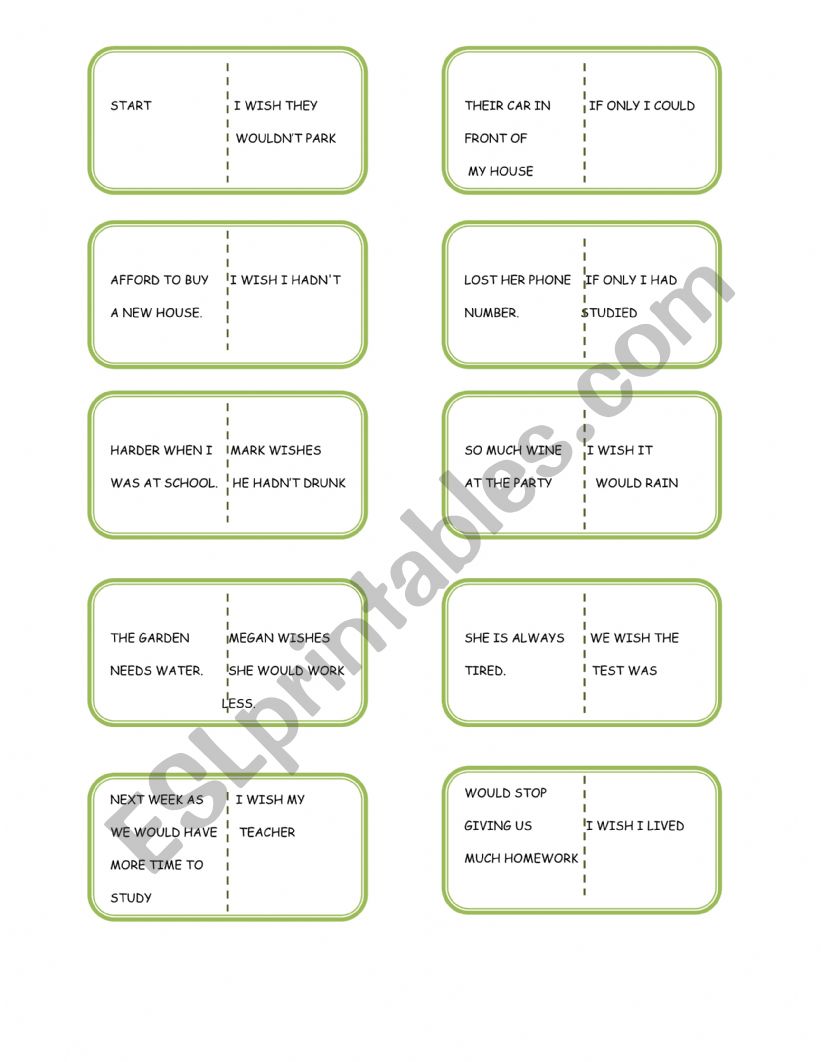 Wish - If Only DOMINO part 1 worksheet