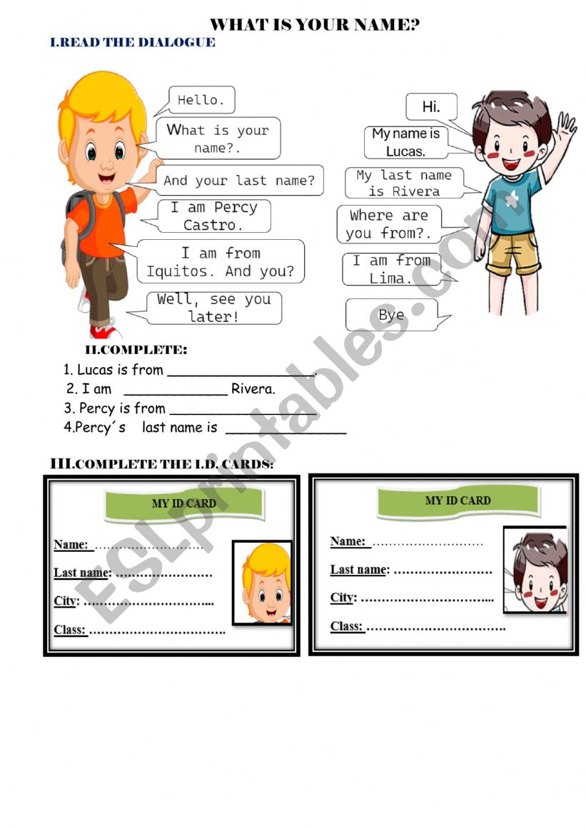 PERSONAL INFORMATION worksheet