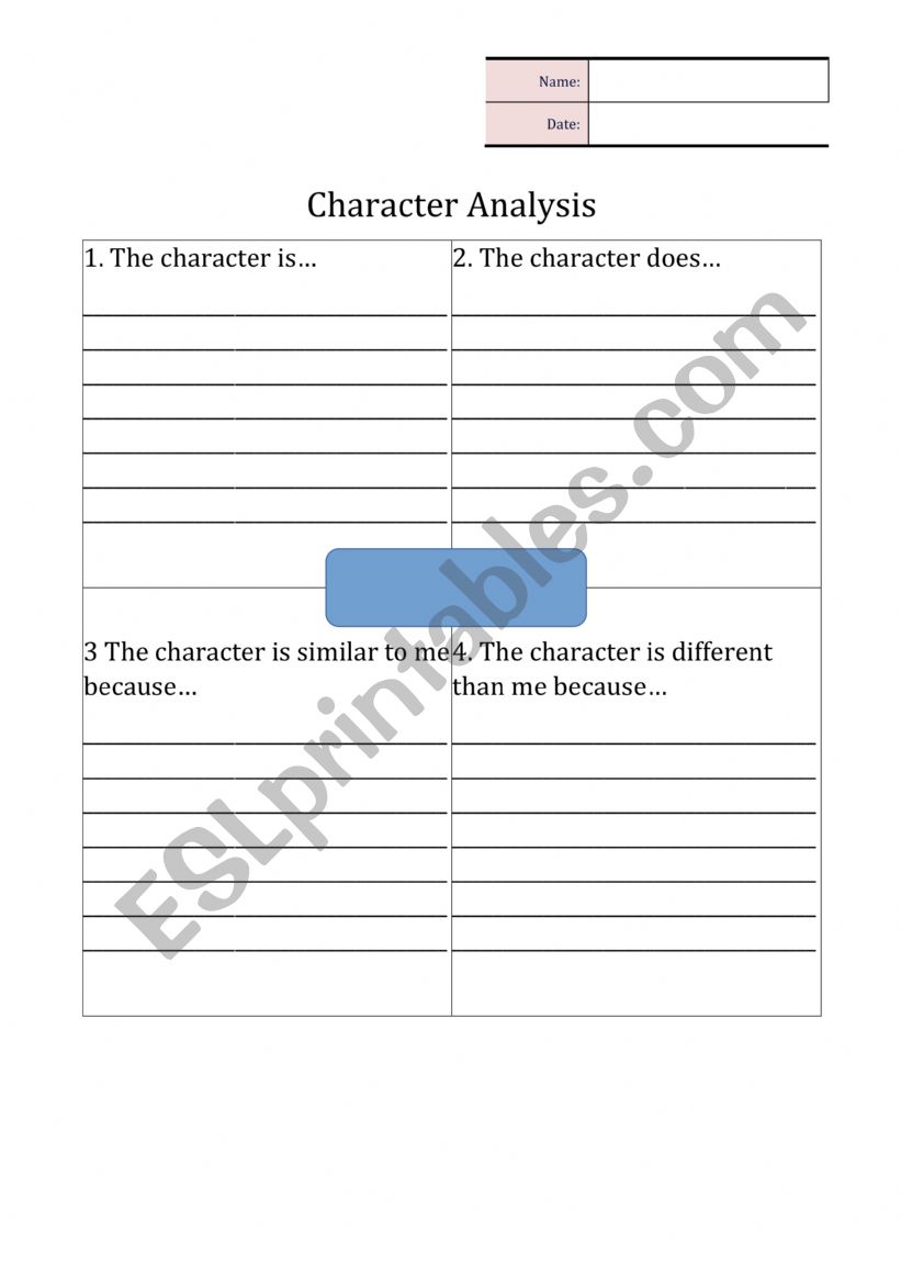 Character analysis worksheet