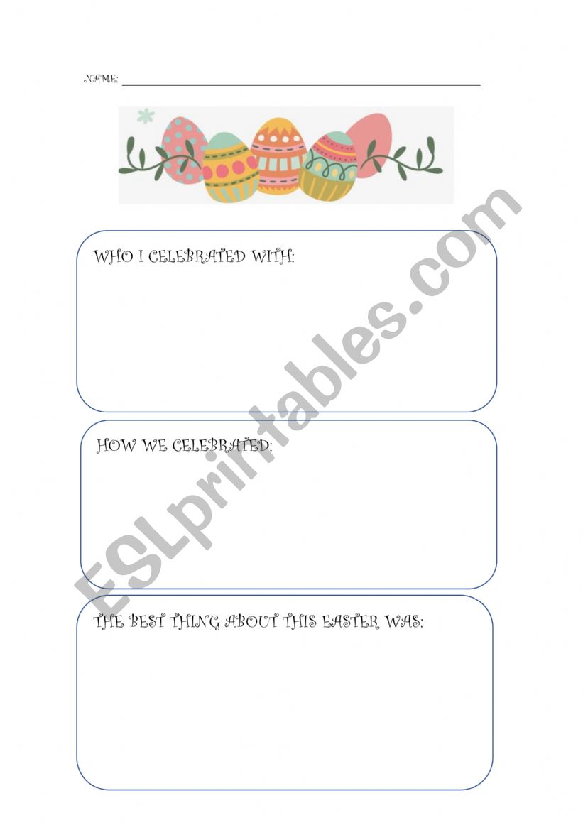 EASTER worksheet