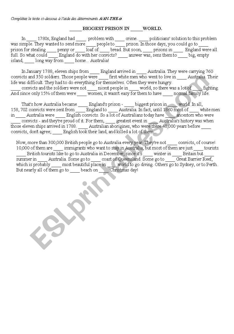 australia worksheet