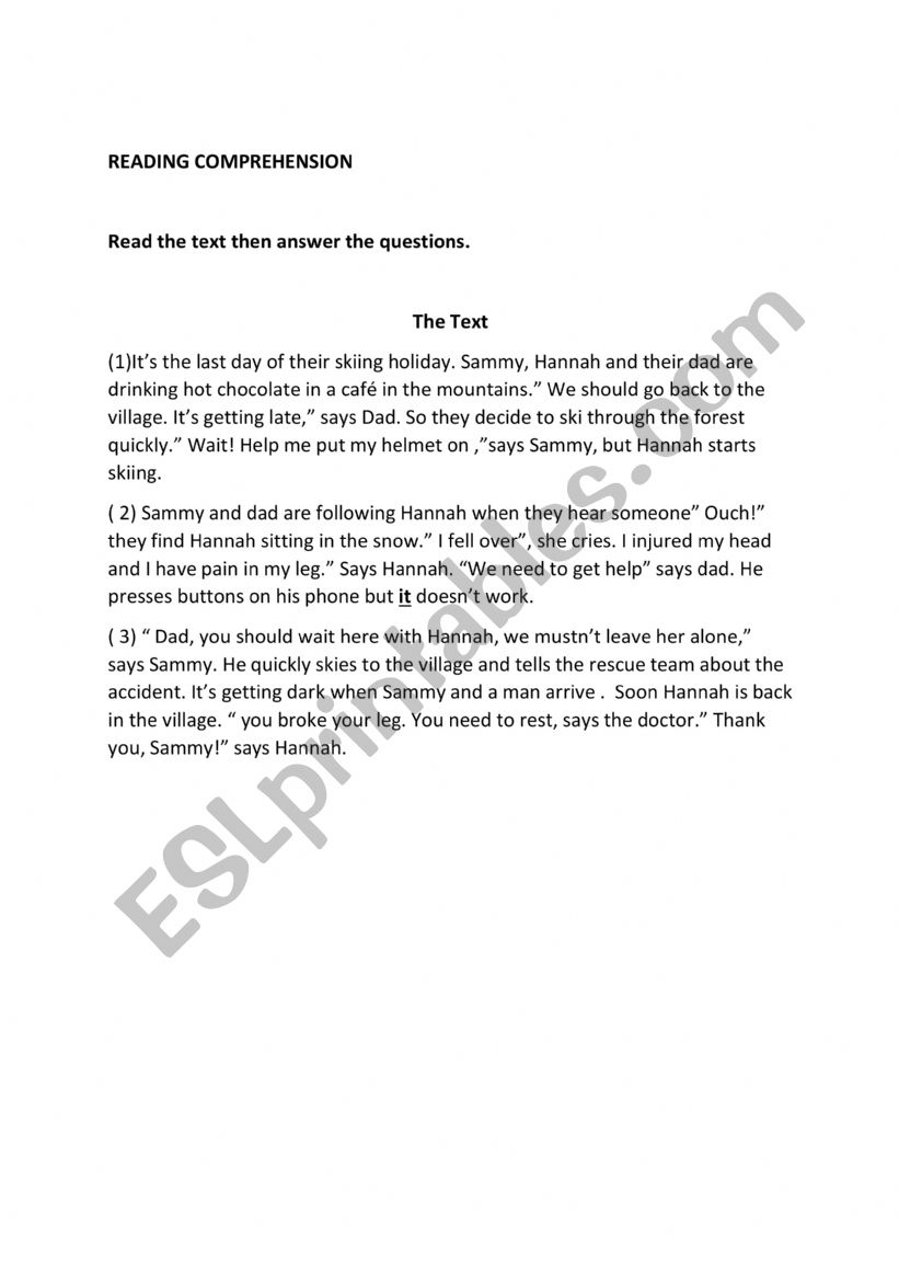 End of 7th form test N2 worksheet