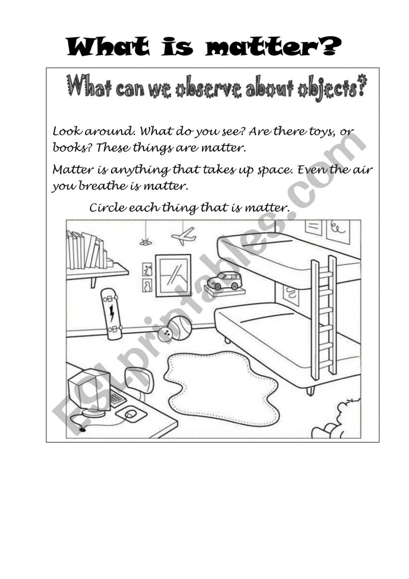 Matter worksheet