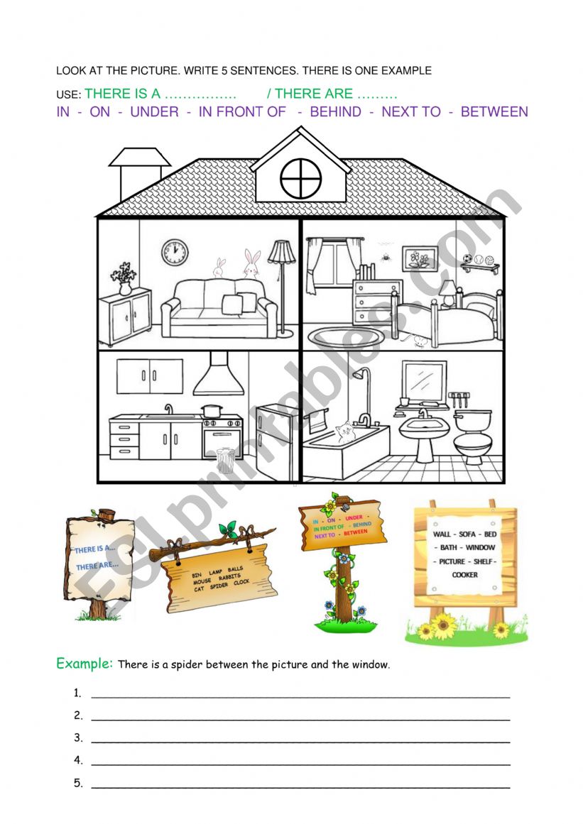 prepositions of place worksheet