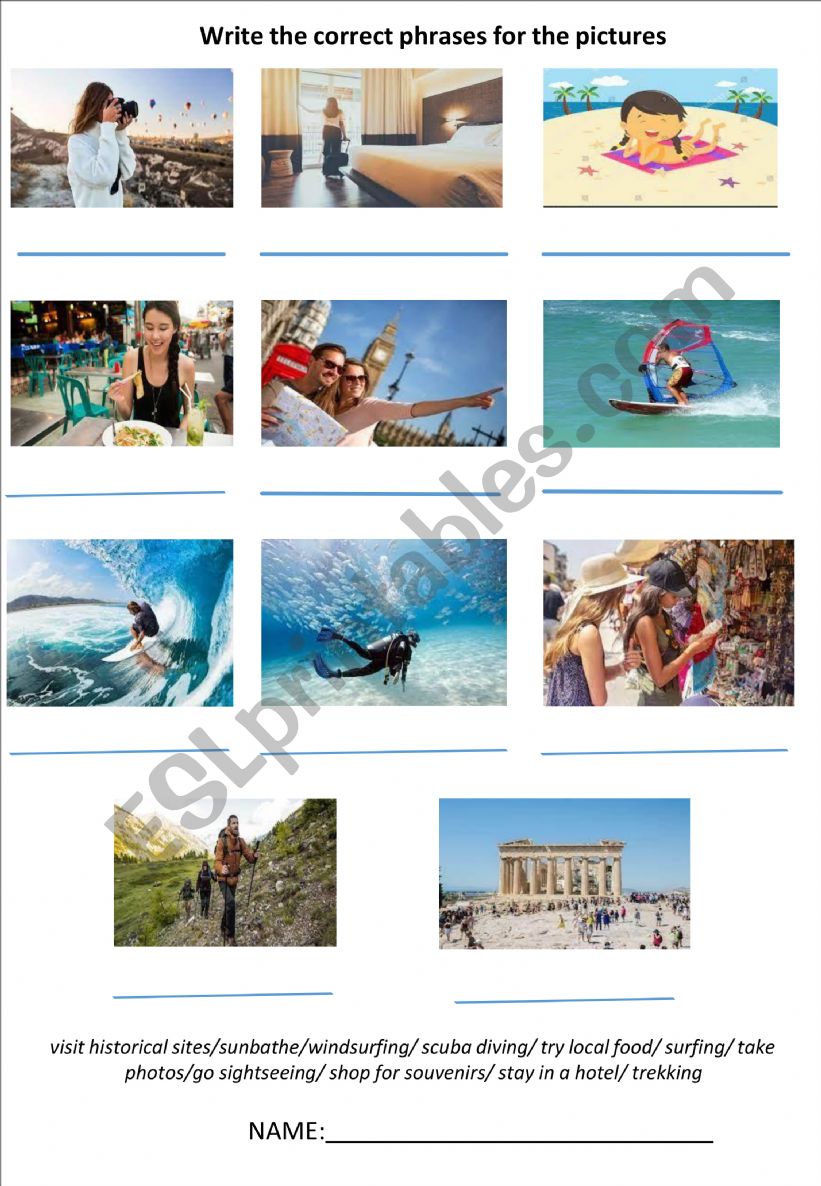 holiday activities worksheet
