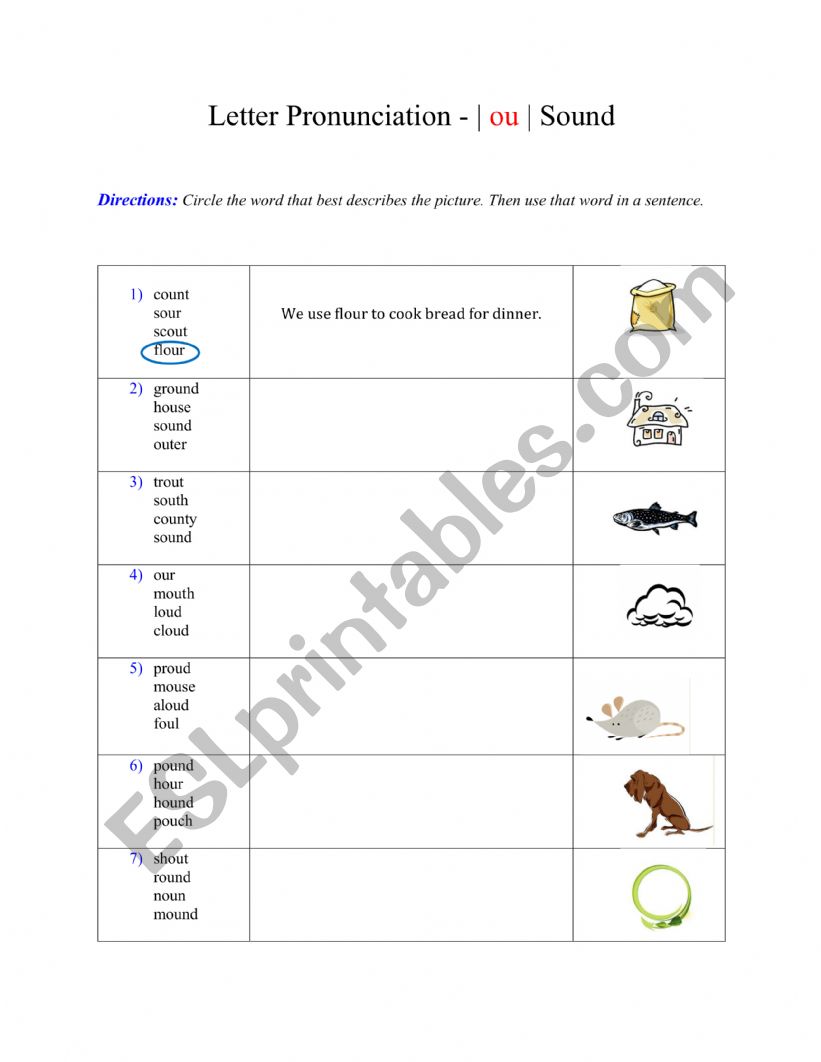 Phonics-Letter Pronunciation - | ou | Sound