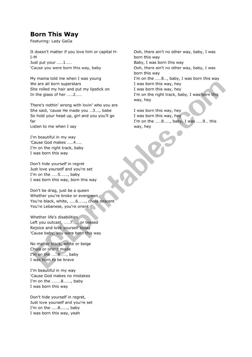 Born this way - lady gaga song