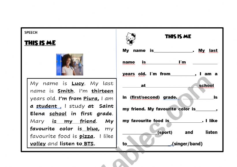 THIS IS ME worksheet