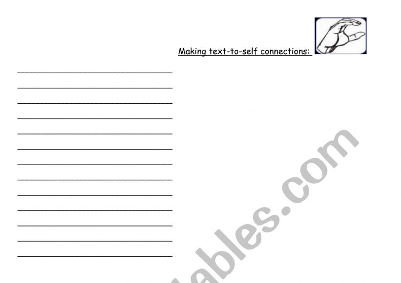 Text-to-self connections worksheet
