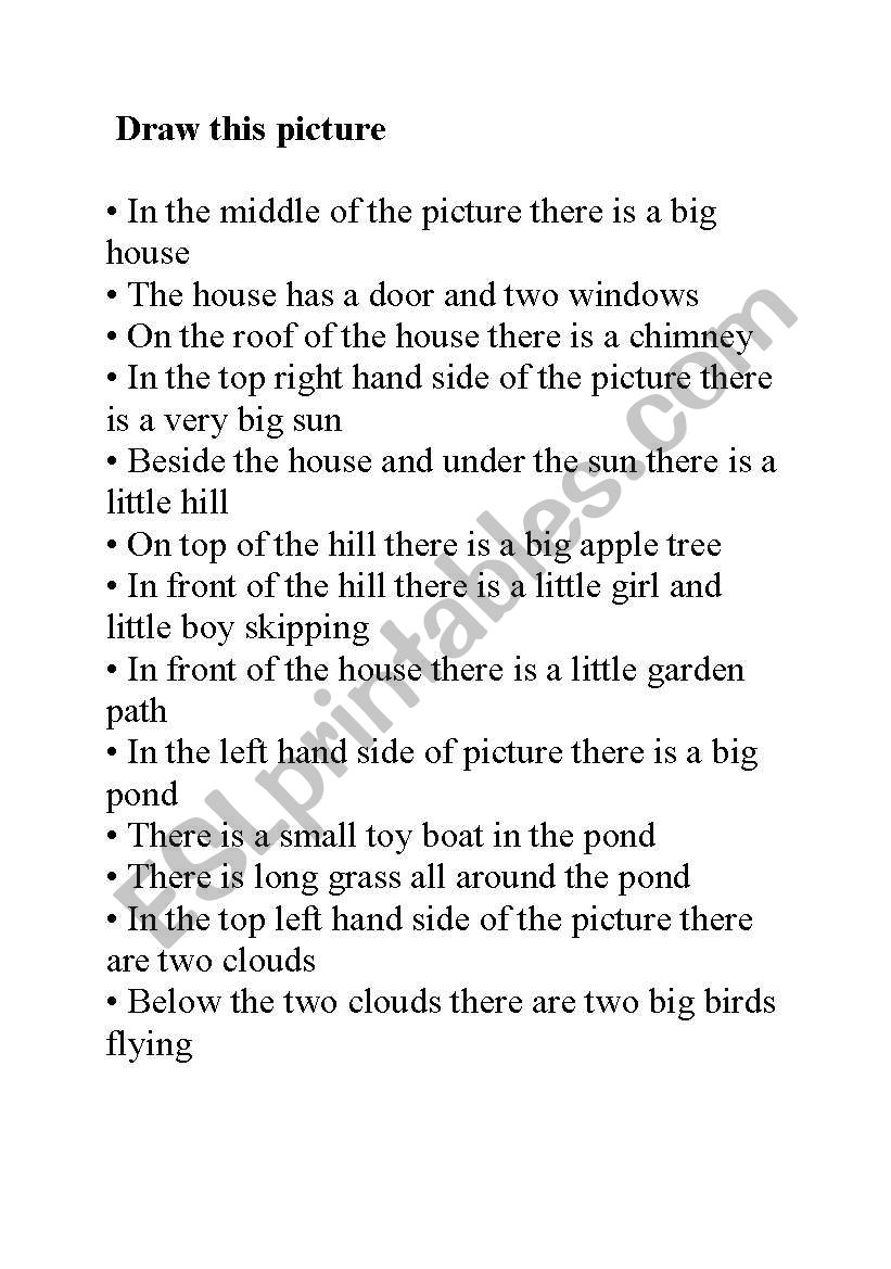draw this picture - prepositions