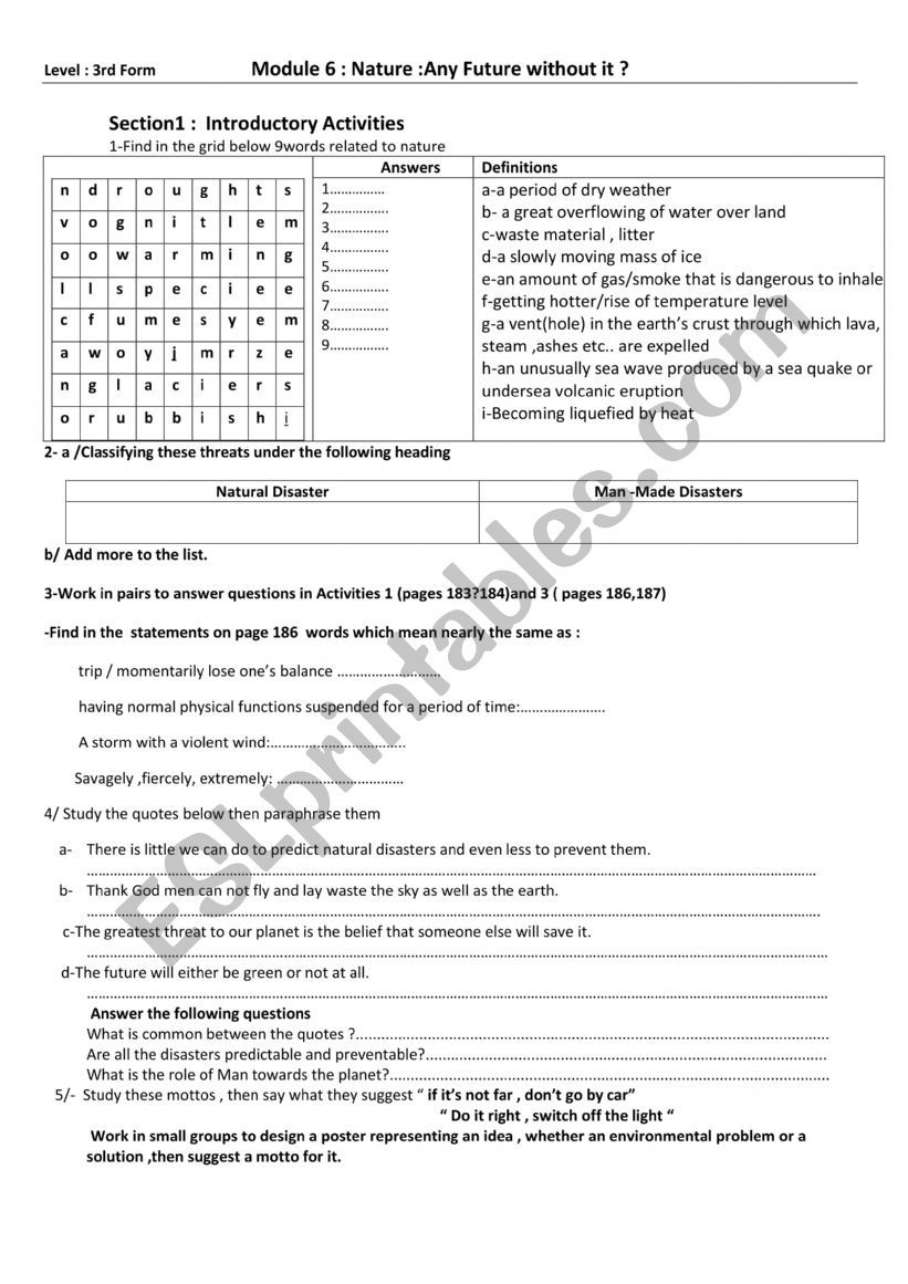 Module 6section 1 INTRODUCTORY ACTIVITIES