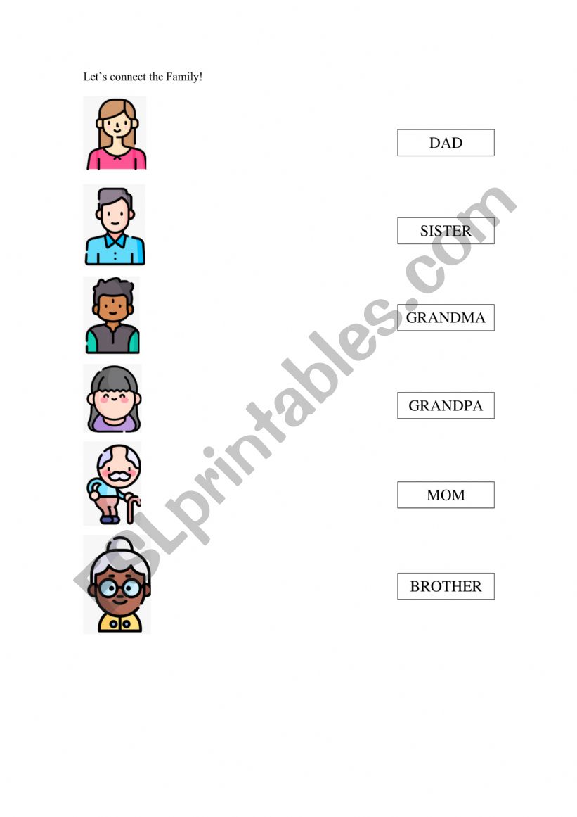 Let�s conect the family worksheet