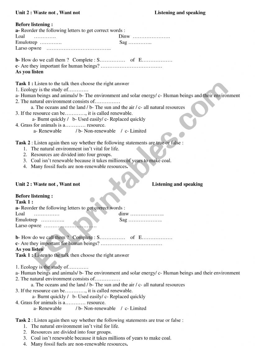 safety first  worksheet