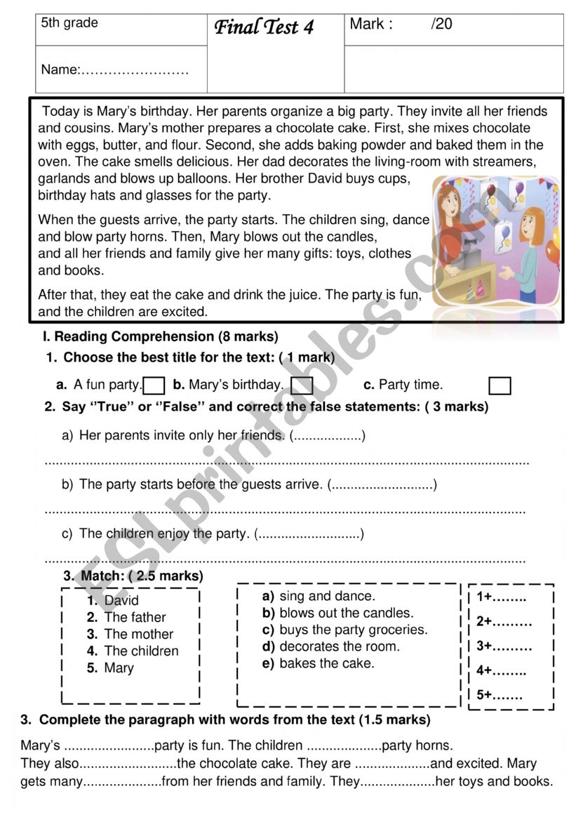 5th form exam (Tunisian program) Unit 5