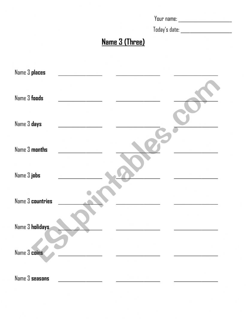 Beginner ESL Worksheet worksheet