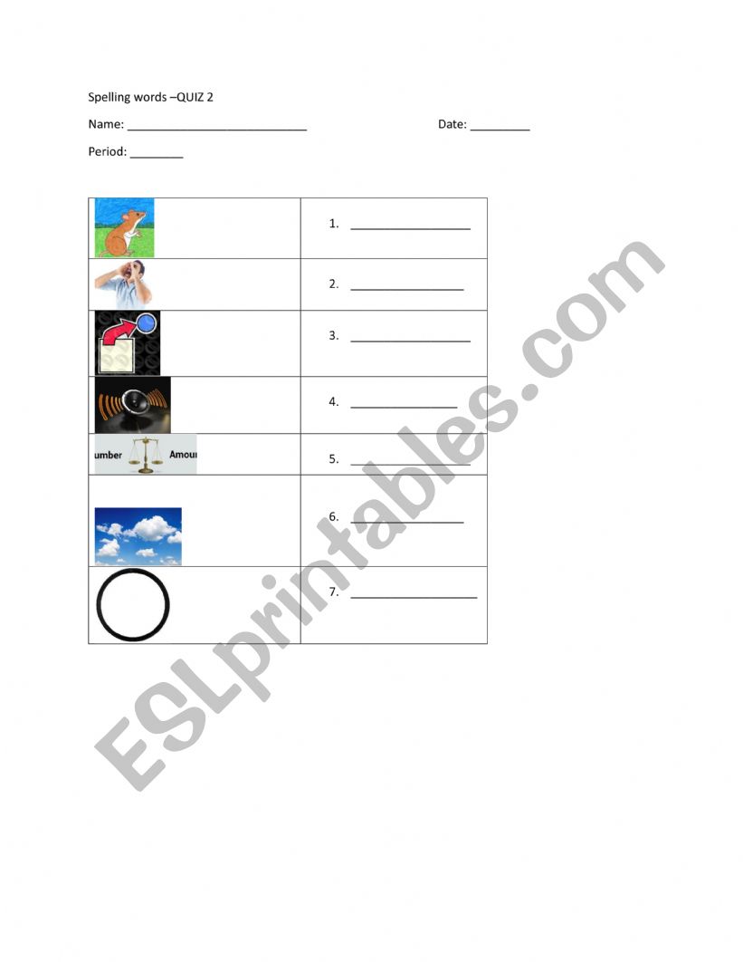 Spelling practice  worksheet