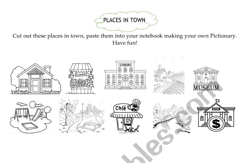 PLACES IN TOWN worksheet