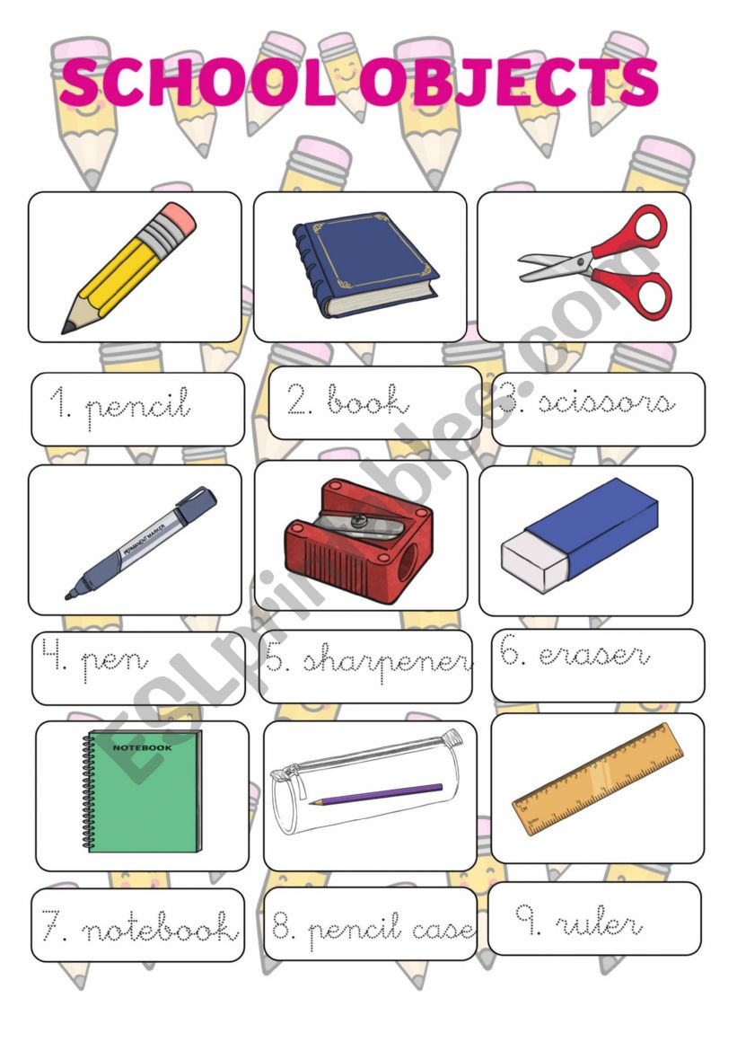 School Objects  worksheet