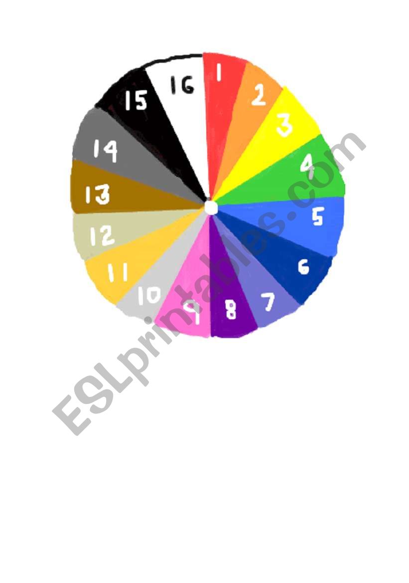 Colour Wheel worksheet