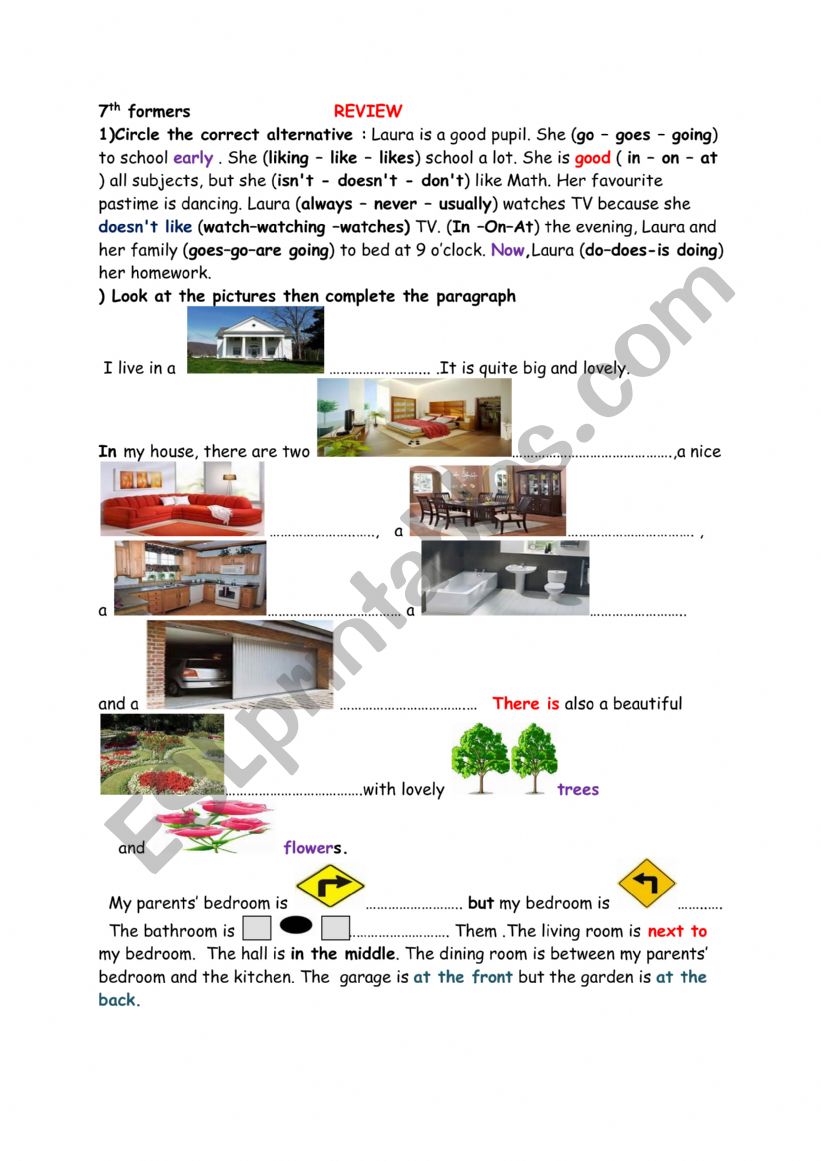 7 th formers review  worksheet