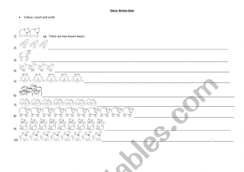 Brown bear worksheet