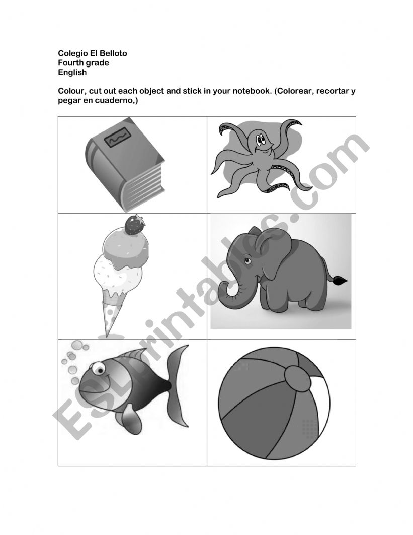 Vocabulary and colours activity