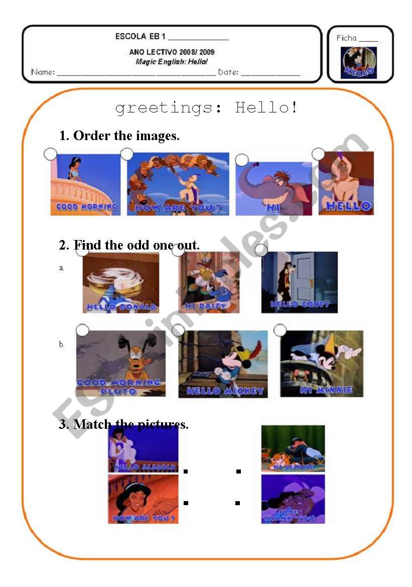 Magic English - Hello! worksheet