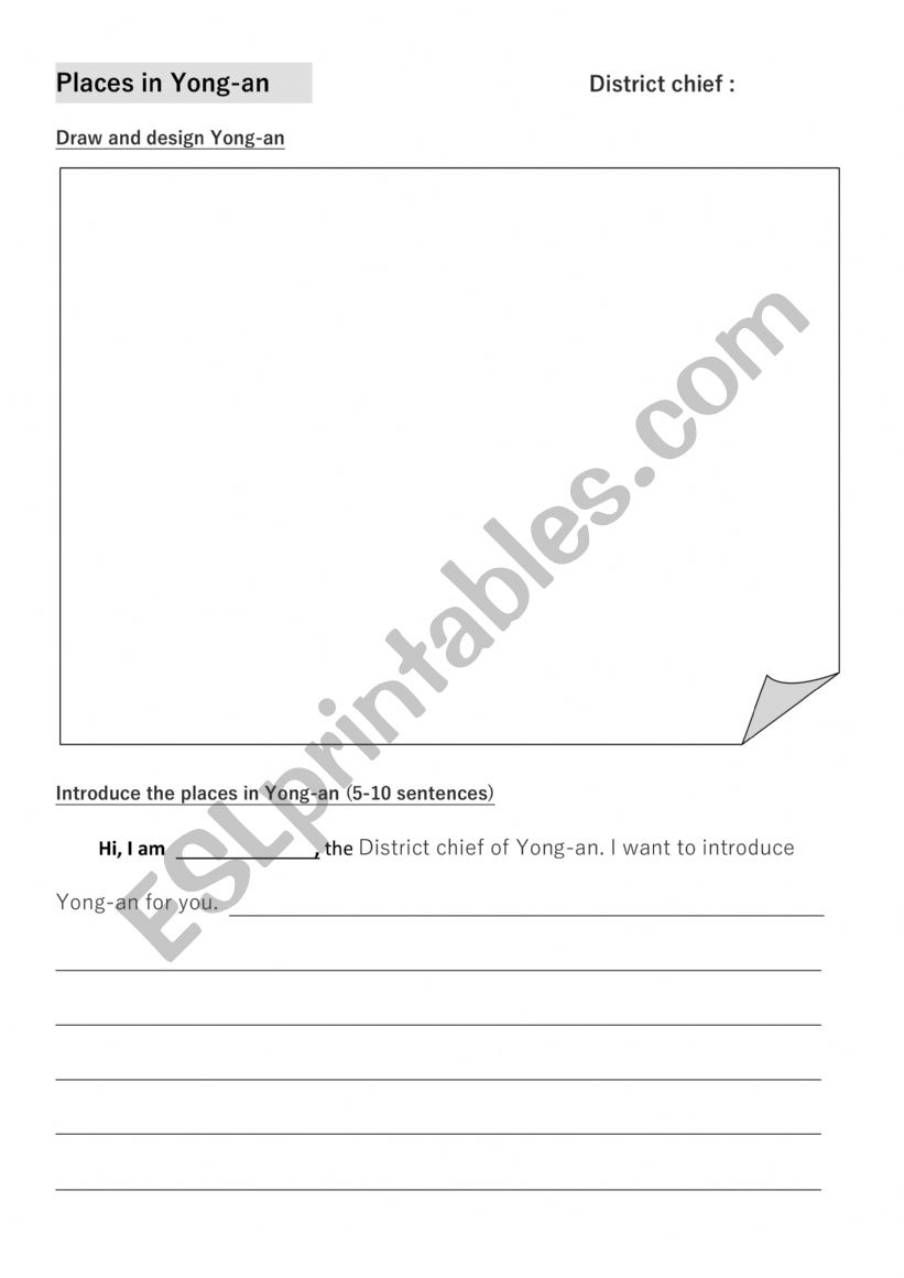 places worksheet