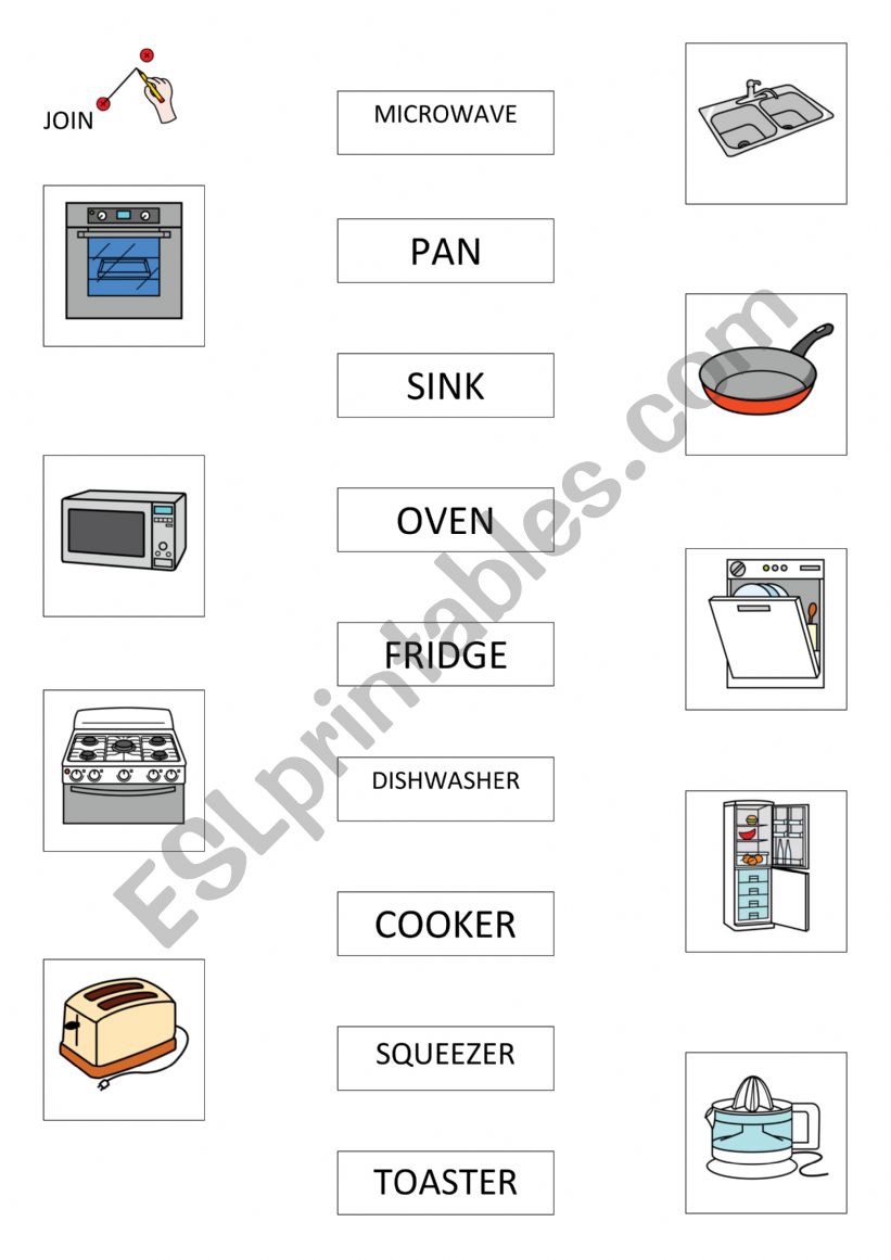 In the kitchen worksheet