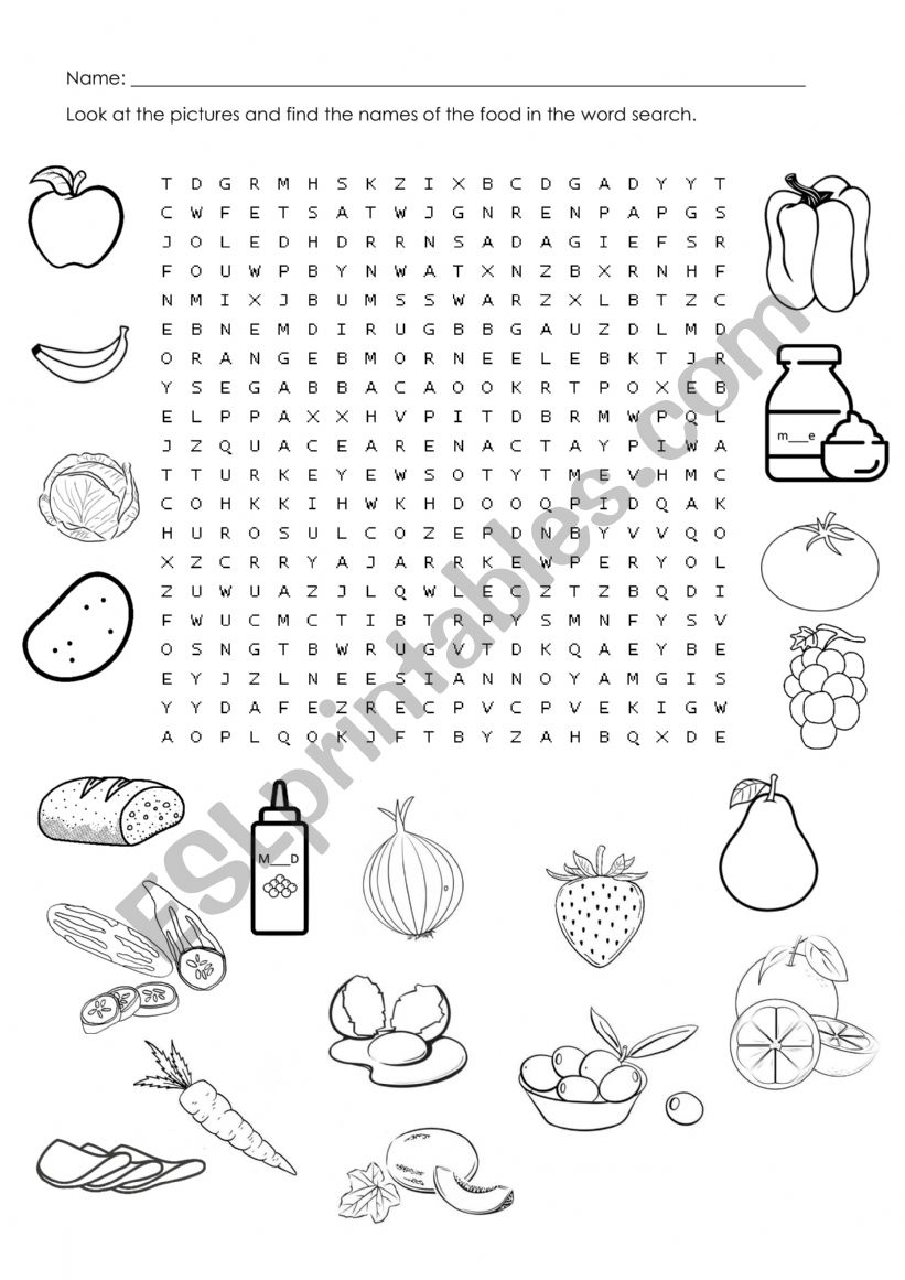 FOOD WORD SEARCH worksheet