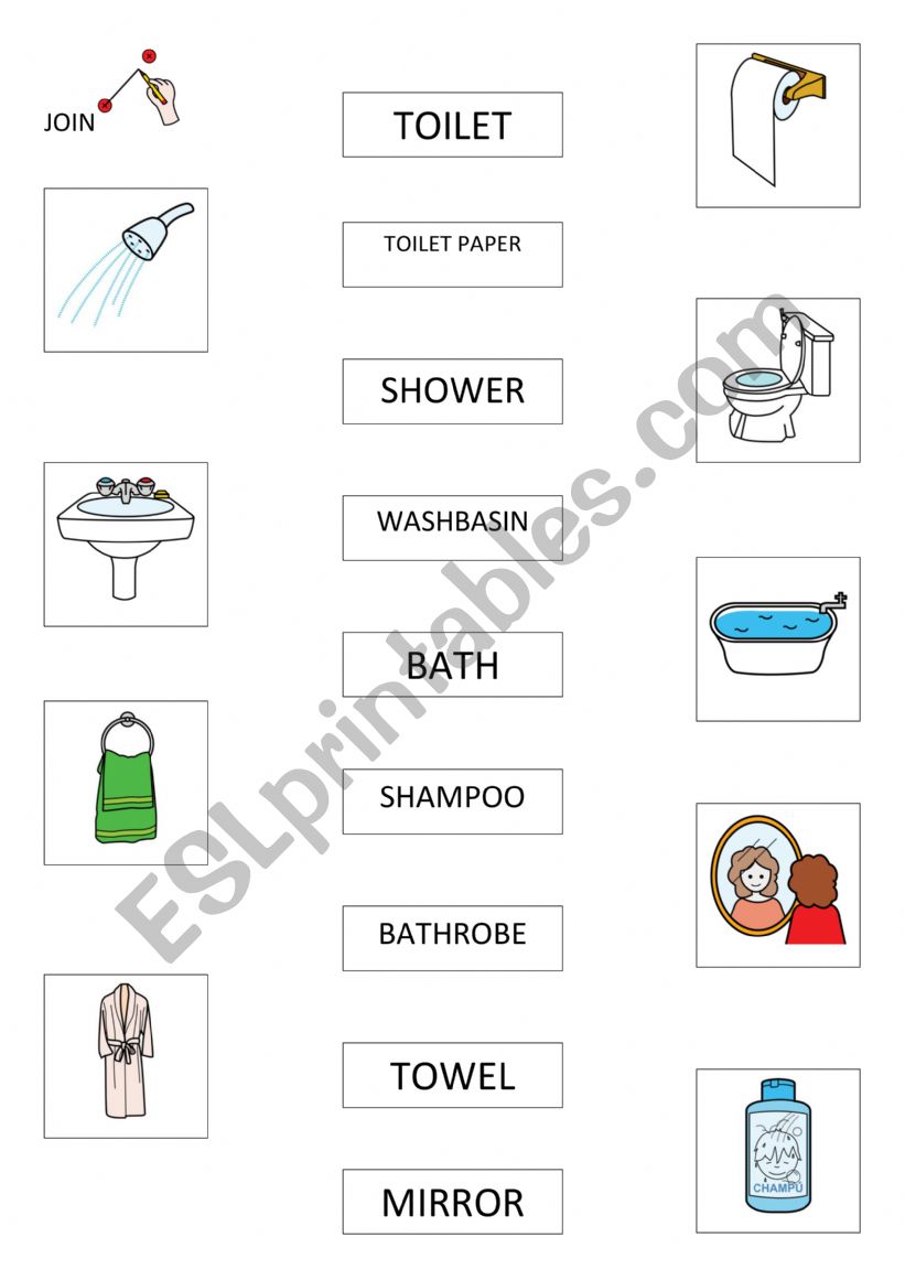 In the bathroom worksheet