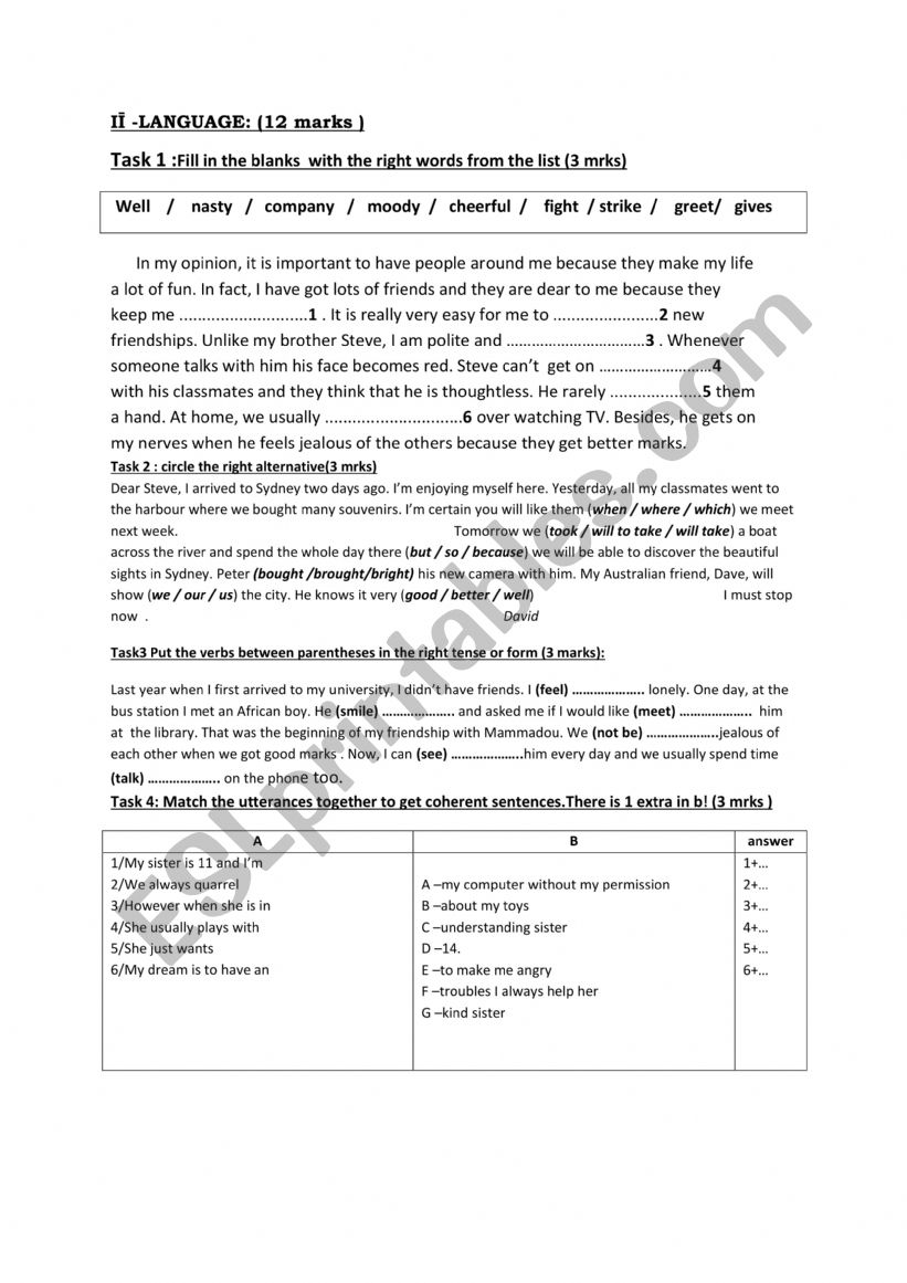 MID TERM TEST N3 FOR 8TH FORMS