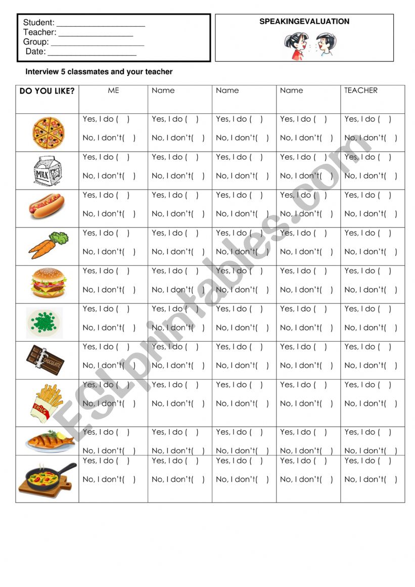 Interview worksheet worksheet
