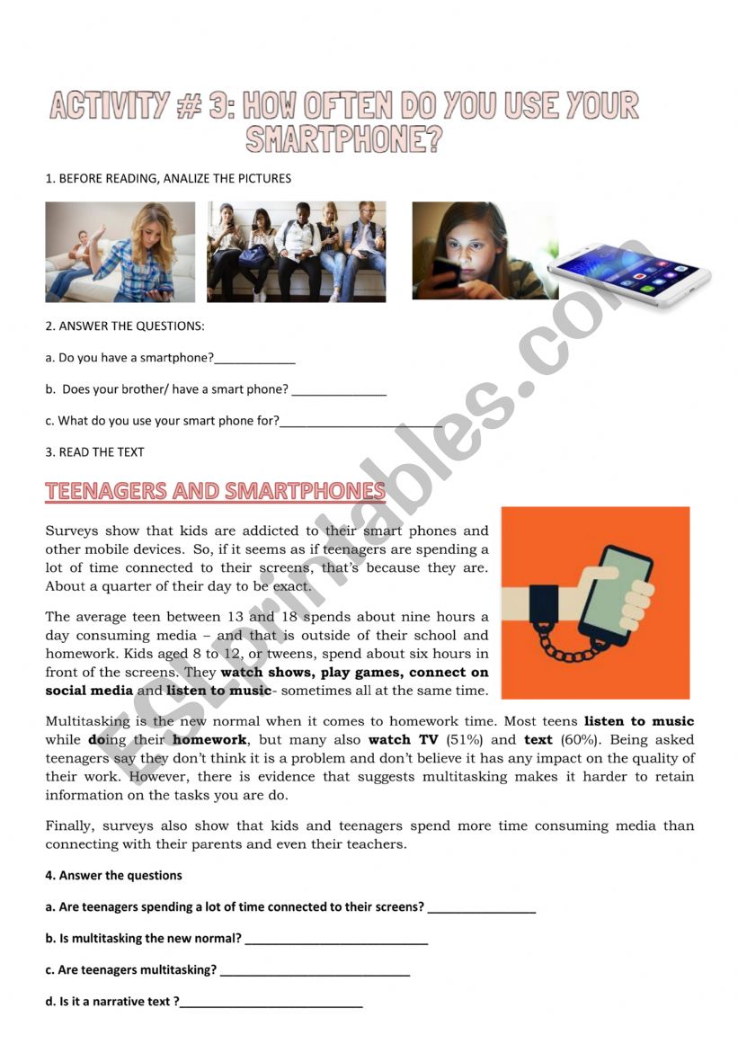 TECHNOLOGY worksheet