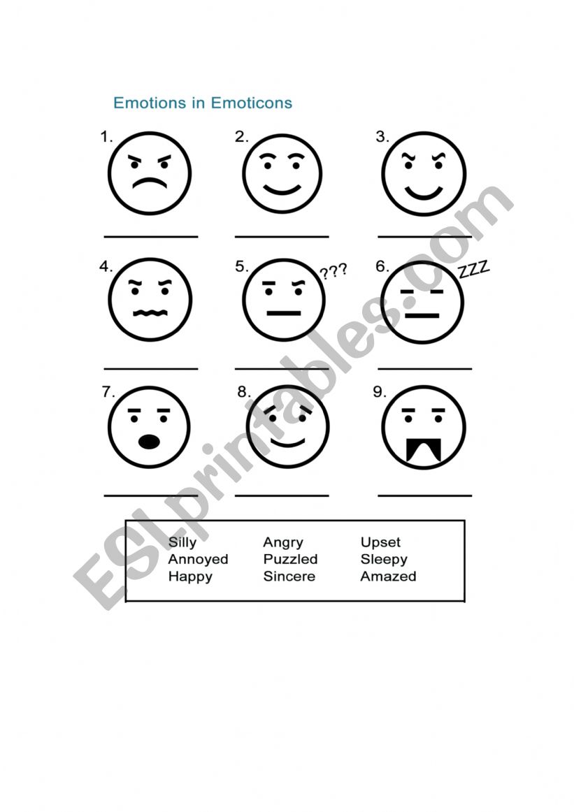 emotions worksheet  worksheet