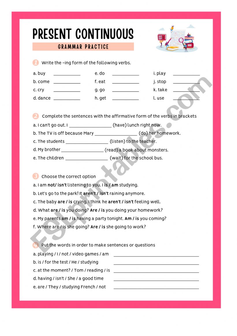 Present Continuous worksheet