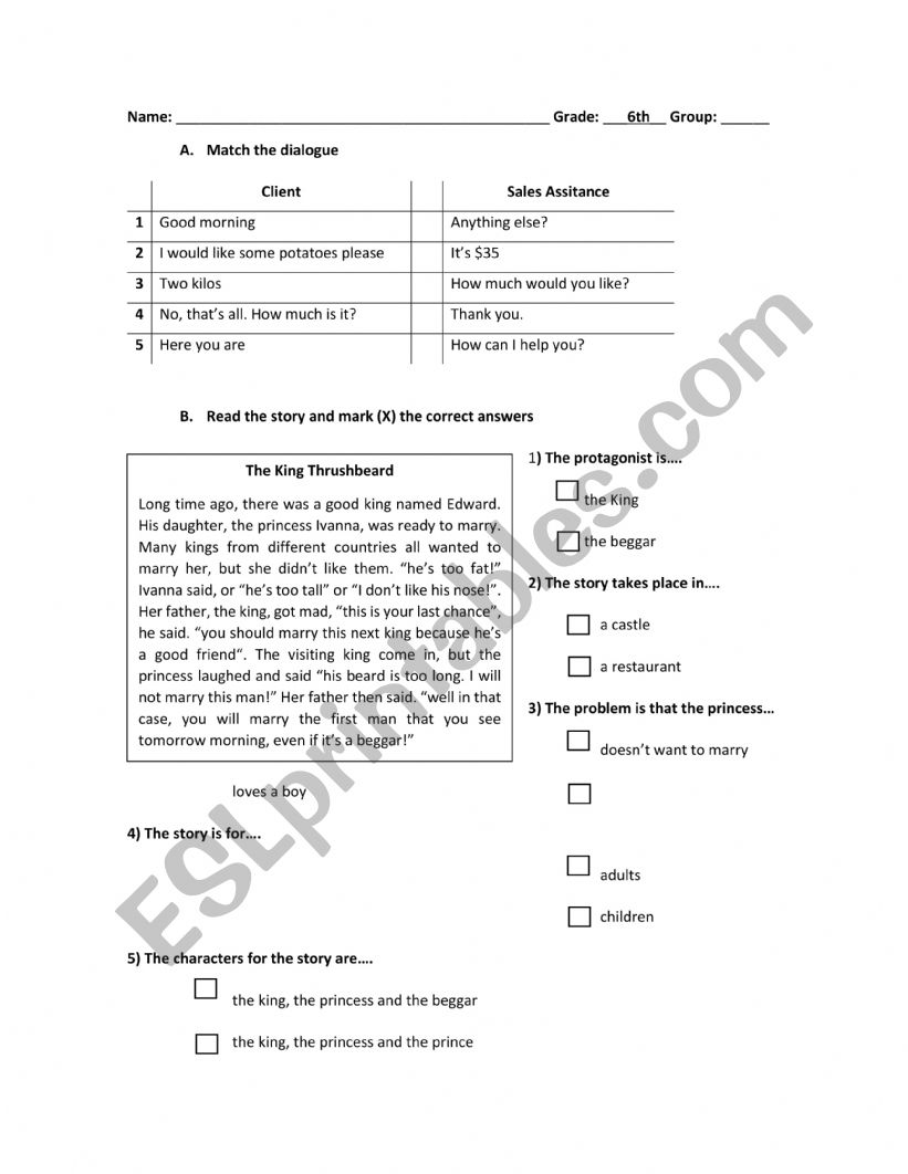 Reading comprehension assessment 