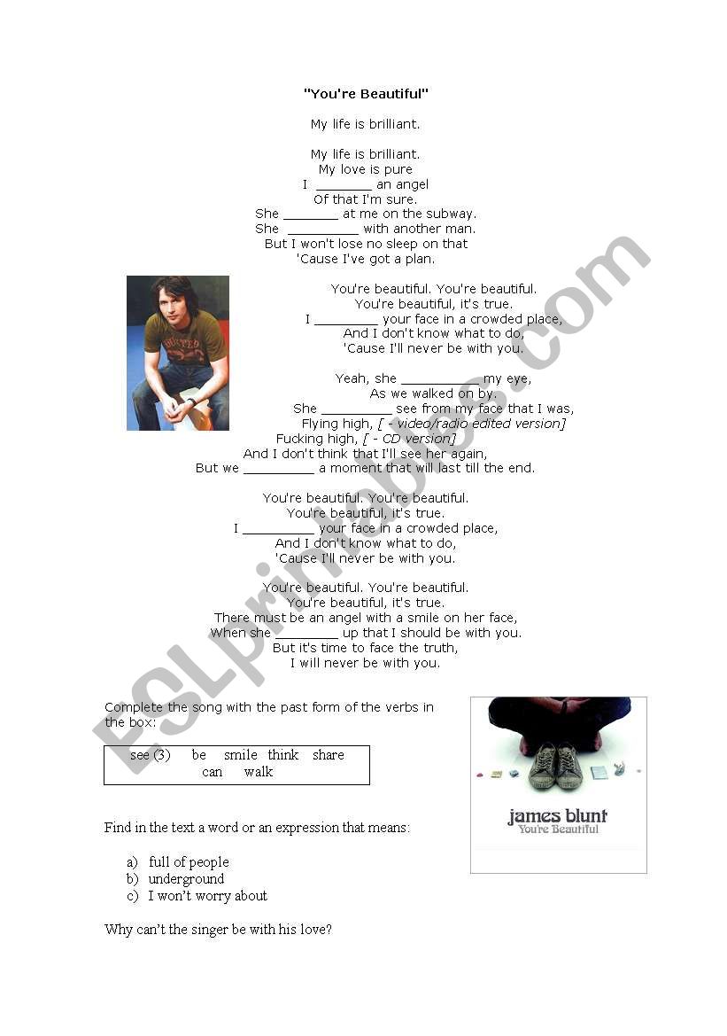 youÂ´re beautiful by james Blunt