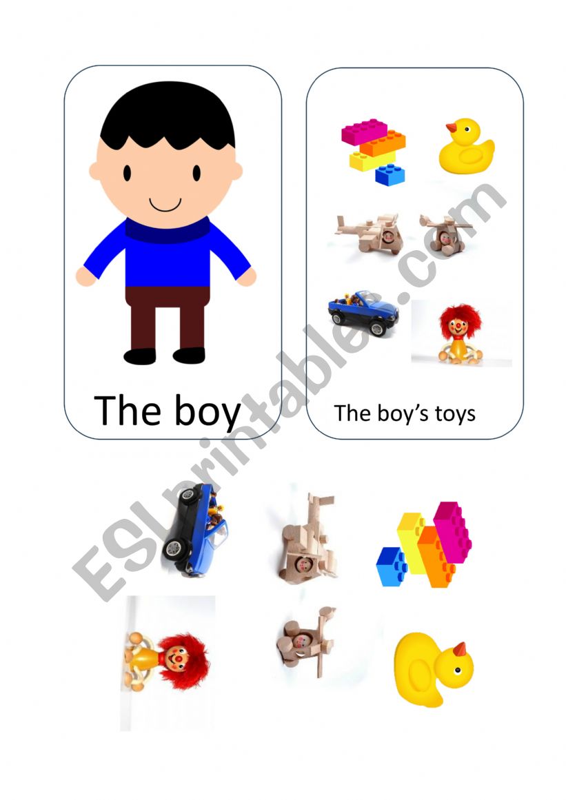 The boy�s toys worksheet