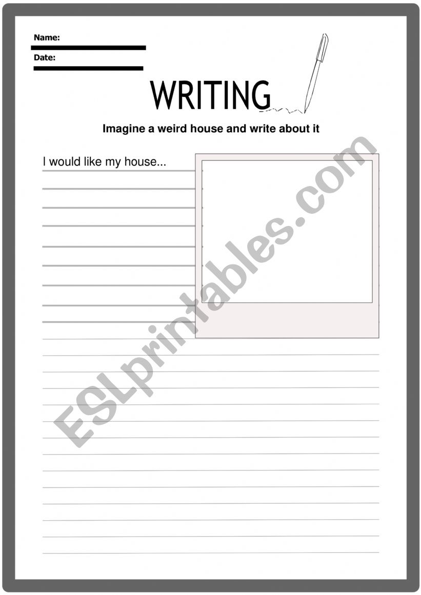 Weird House (writing) worksheet