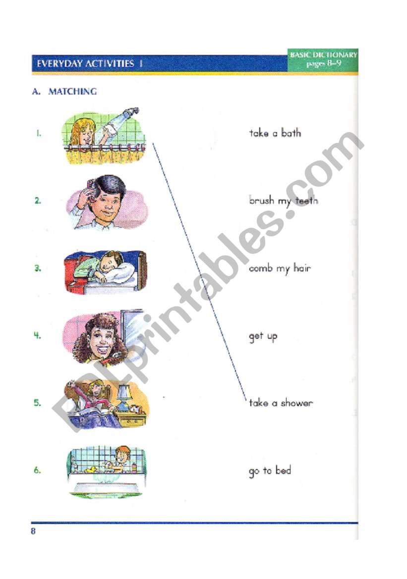 Everyday Routine Activities worksheet