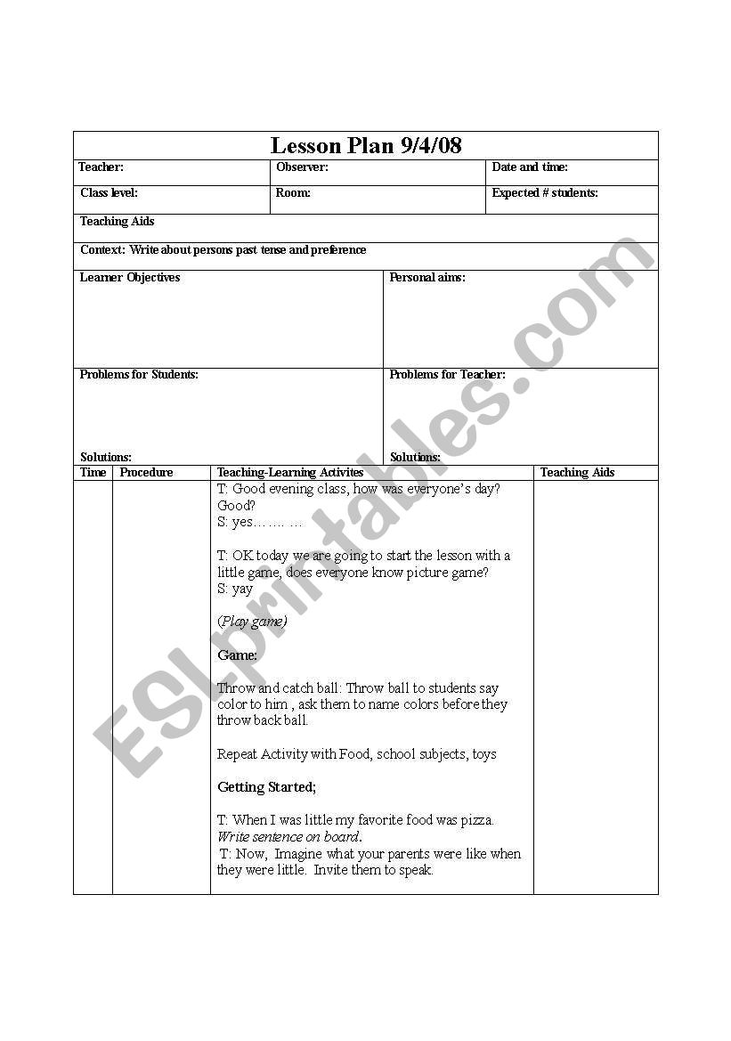 Afterschool worksheet worksheet