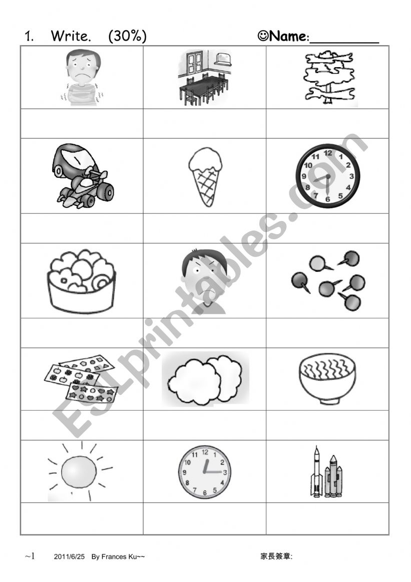 Words worksheet