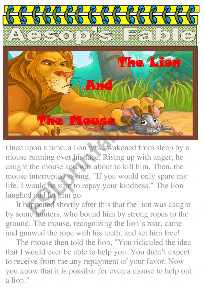 Aesop�s Fable The Lion and the Mouse