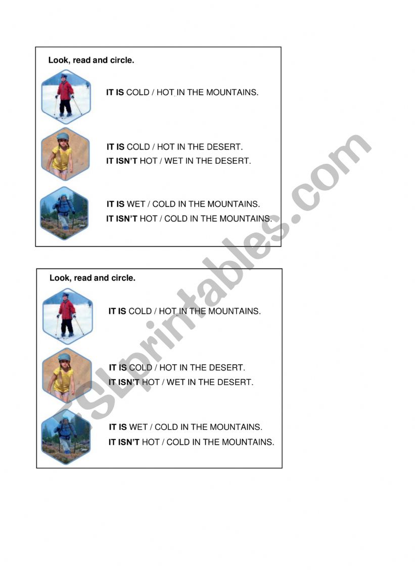 weather and places worksheet