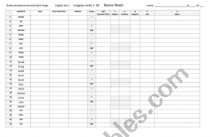 bonus sheet worksheet
